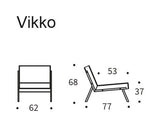 Vikko Lounge stol med svarte ben, blandet dans/blå