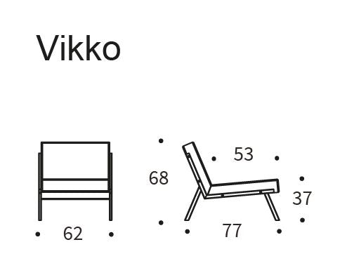 Vikko Lounge stol med svarte ben, blandet dans/lyseblå