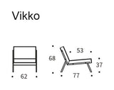 Vikko Lounge stol med svarte ben, blandet dans/lyseblå