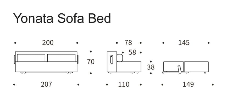 Yonata Sofa Bed, Phobos/Latte