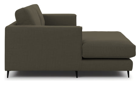 Bernadotte Sofa m. bred sjeselong XL venstre, Grønn 