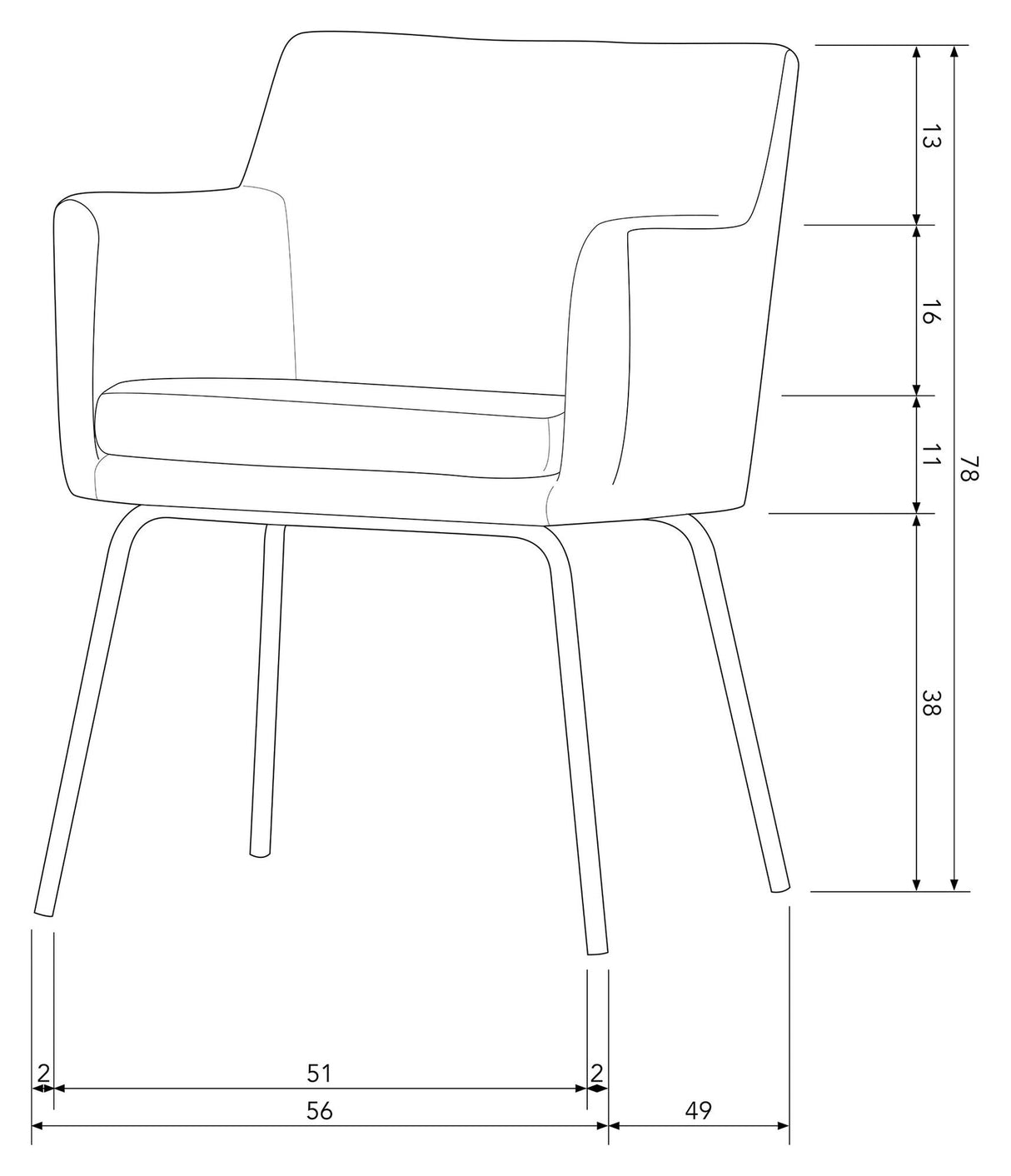 Kamsspannstol med armlener - Offwhite