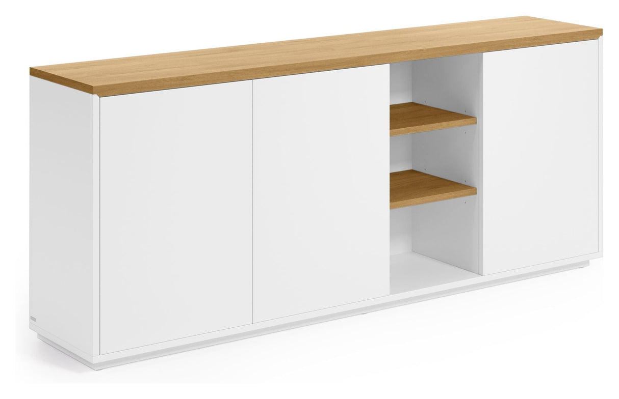 Abil Sideboard 180x75, hvit/eik finér