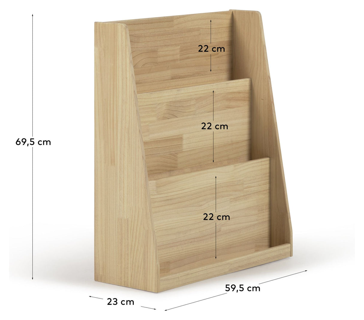 Adiventina bokhylle, 59,5x69,5, solid furu