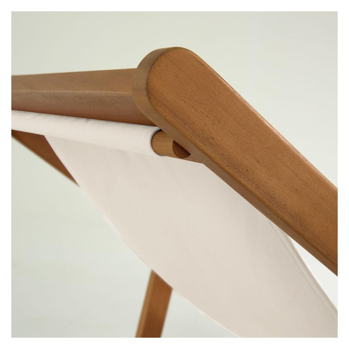 Adredna Deck Chair, Acacia/Beige