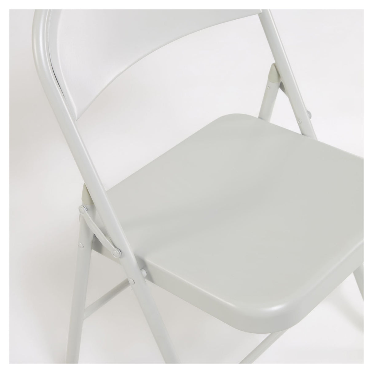 Aidana Folding Chair, Light Grey Metal