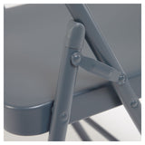 Aidana Folding Chair, Dark Grey Metal