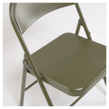 Aidana Folding Chair, Dark Green Metal