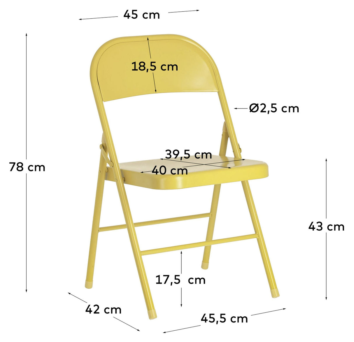 Aidana Folding Chair, sennepsmetall