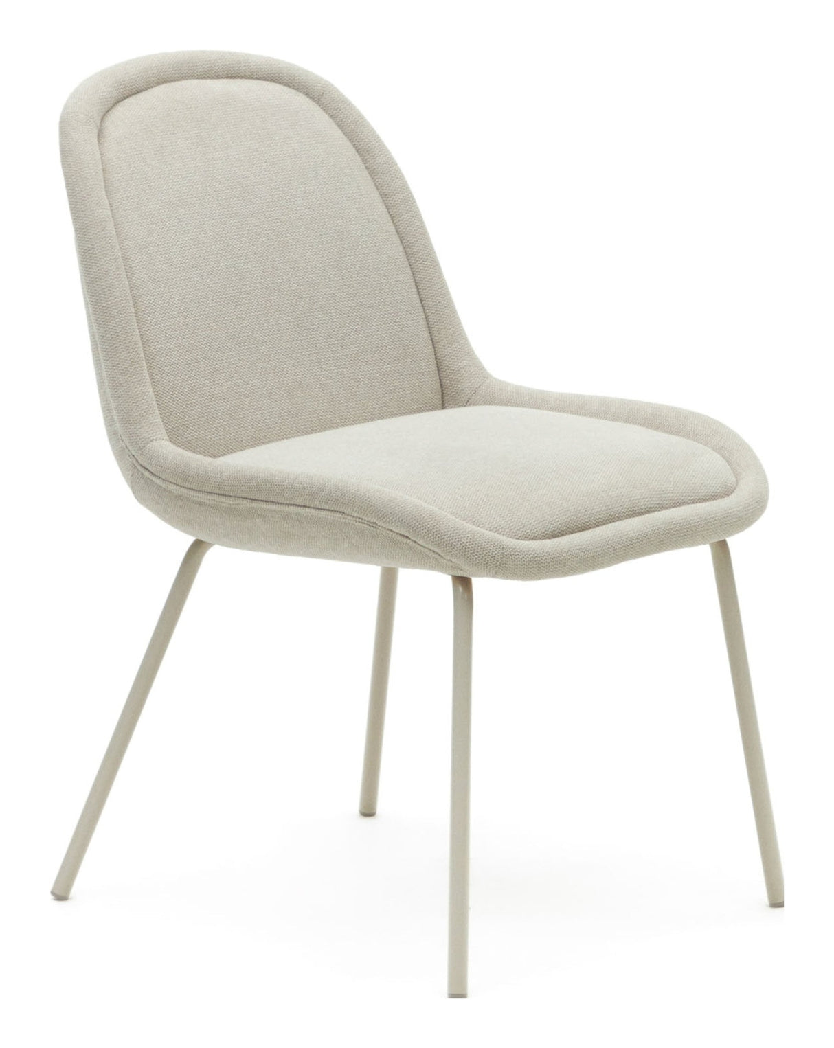 Aimin spisestol med beige ben, beige chenille