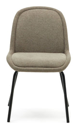 Aimin Dining Chair with Black Bens, Brown Chenille