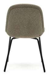 Aimin Dining Chair with Black Bens, Brown Chenille