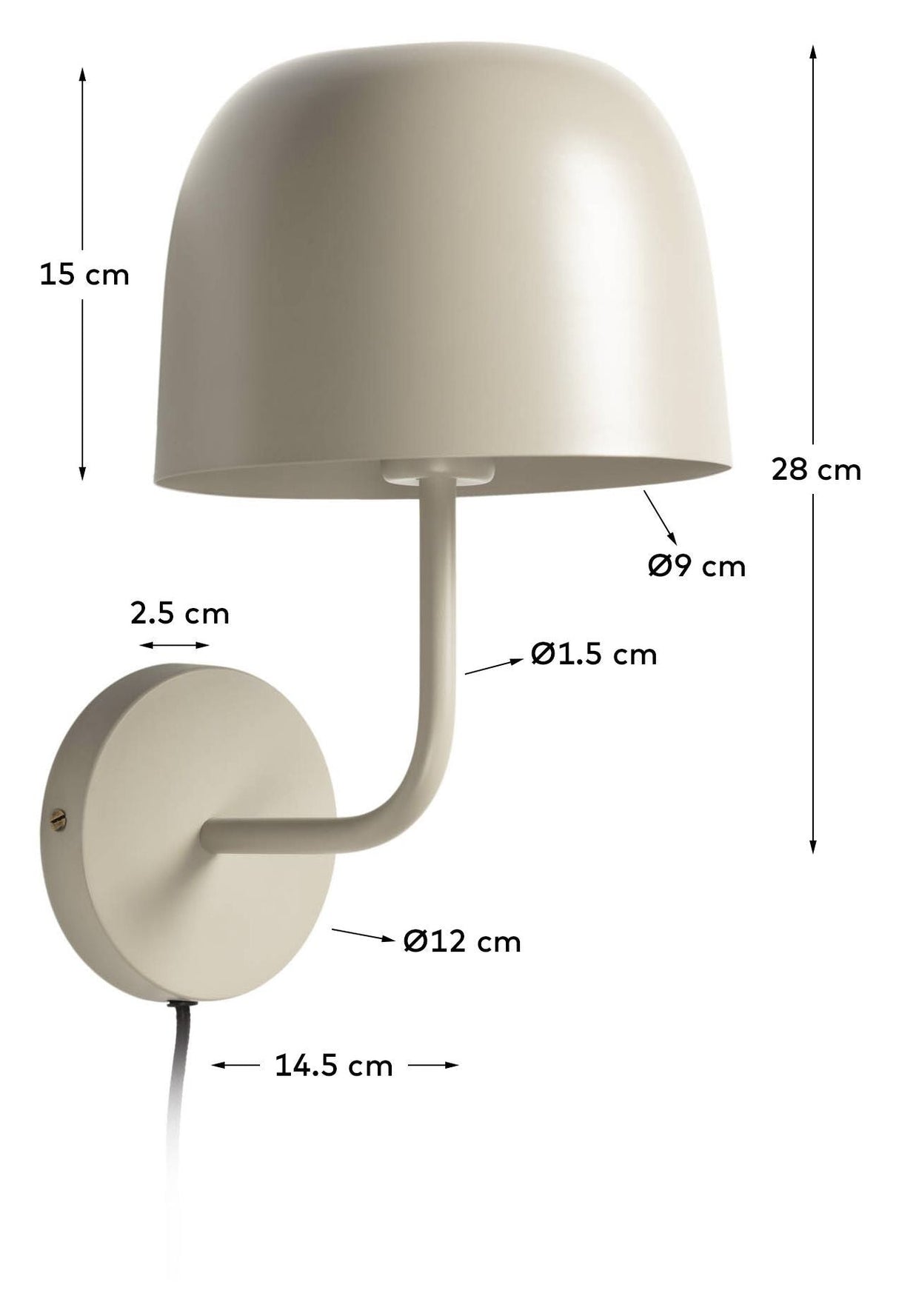 Alish vegglampe beige