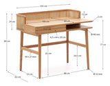 Araxi Desk, finér/solid aske og rotting, 105x62