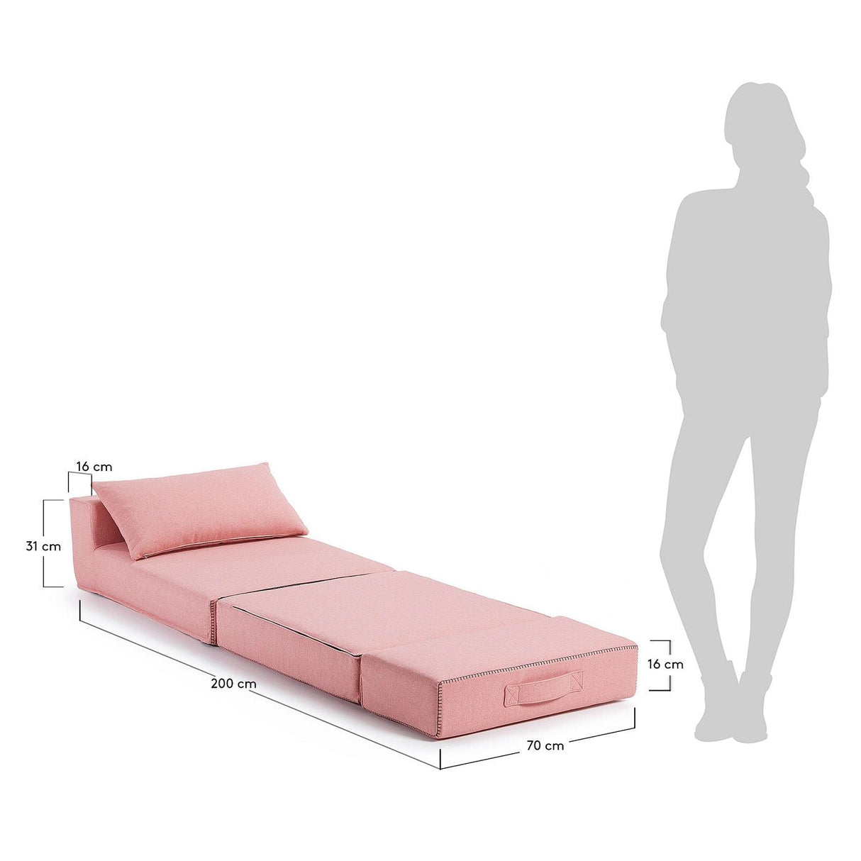 Arty Pouf/Guest Bed, Pink