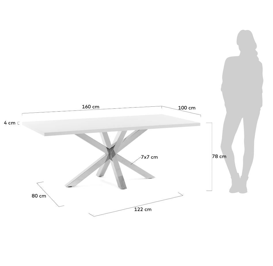 Arya spisebord Natur/Sonoma Melamine, 160x100