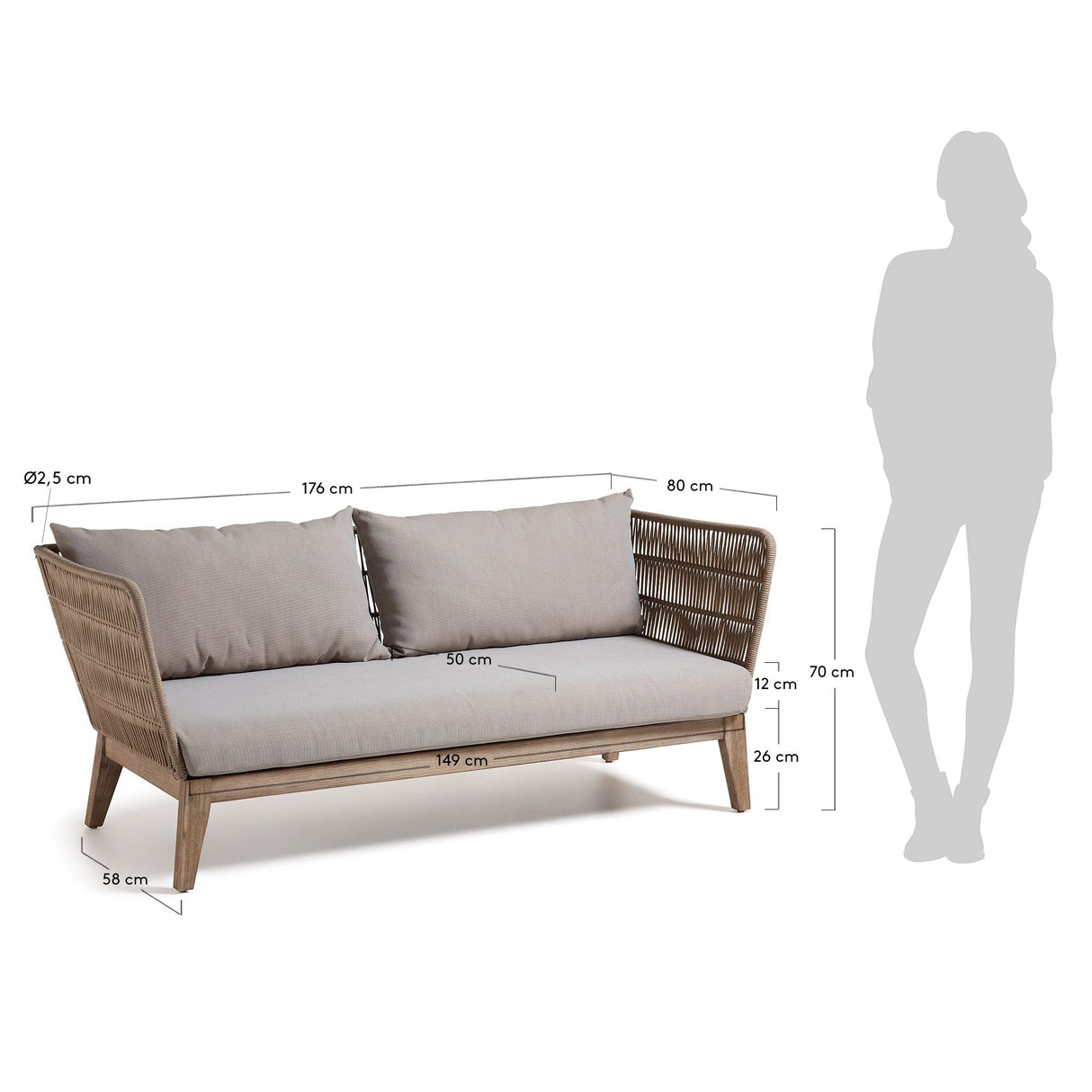 Bellano Lounge Sofa 3-per. Beige tau