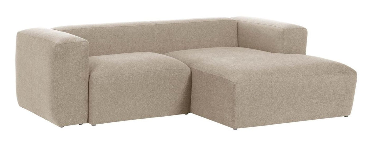 Blokker 2-personer. Sofa med høyre vending chaise beige