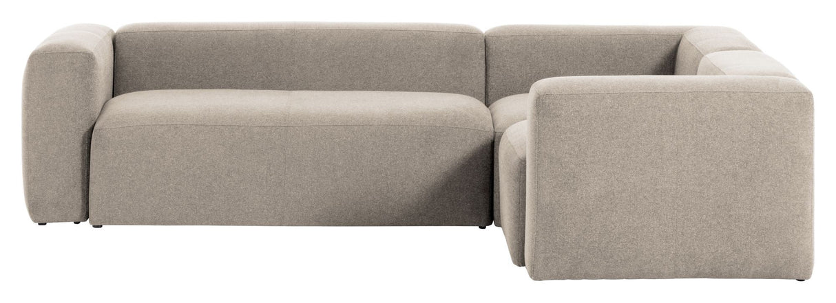 Blokker 3-personer. Corner Sofa Beige Chenille, 290x230