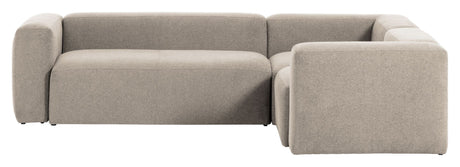 Blokker 3-personer. Corner Sofa Beige Chenille, 290x230