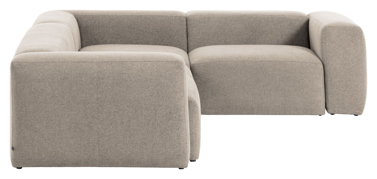 Blokker 3-personer. Corner Sofa Beige Chenille, 290x230