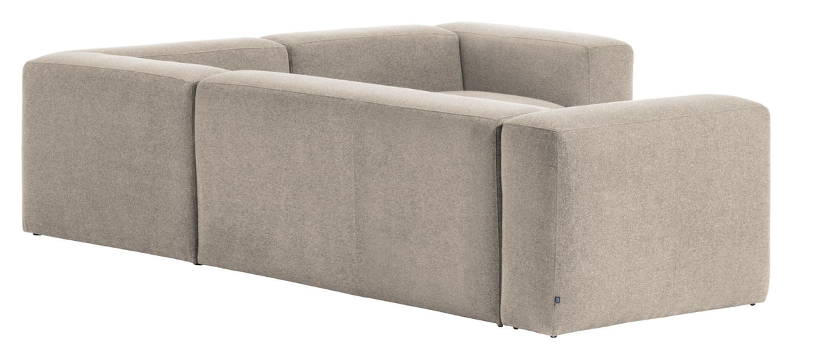 Blokker 3-personer. Corner Sofa Beige Chenille, 290x230