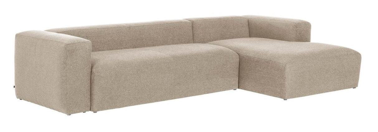 Blokker 3-personer. Sofa med høyre vending chaise beige