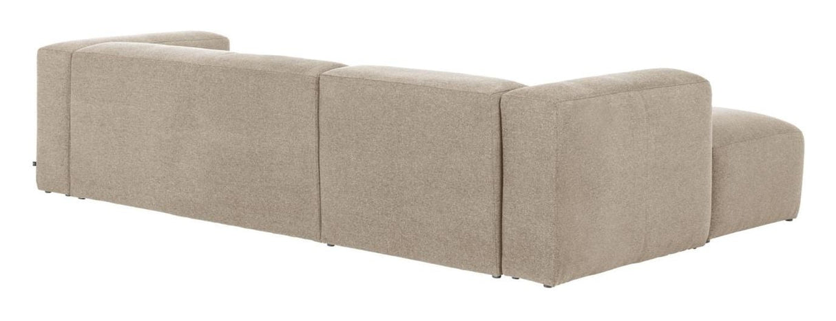 Blokk 3 -seters sofa med venstre sjeselong - beige