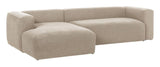 Blokk 3 -seters sofa med venstre sjeselong - beige