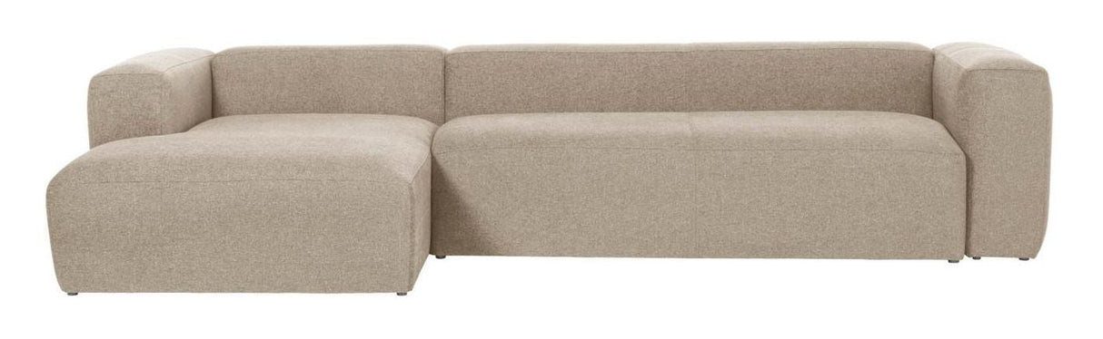 Blokker 3-personer. Sofa med venstre venstre chaise beige