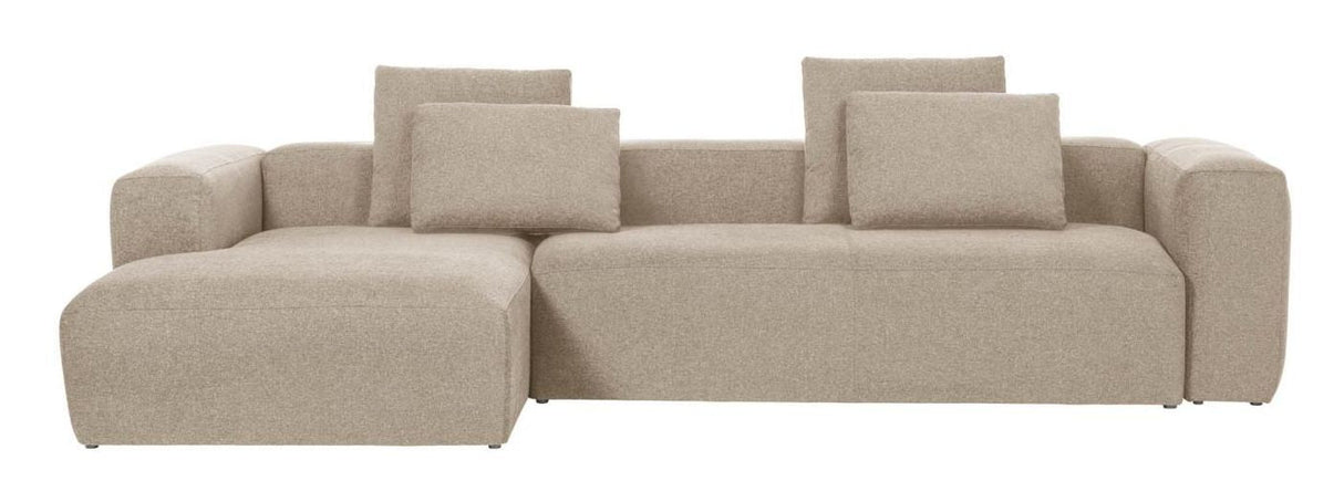 Blokker 3-personer. Sofa med venstre venstre chaise beige