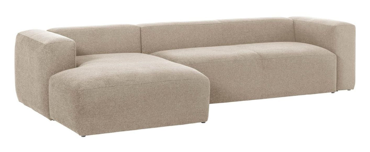 Blokker 3-personer. Sofa med venstre venstre chaise beige