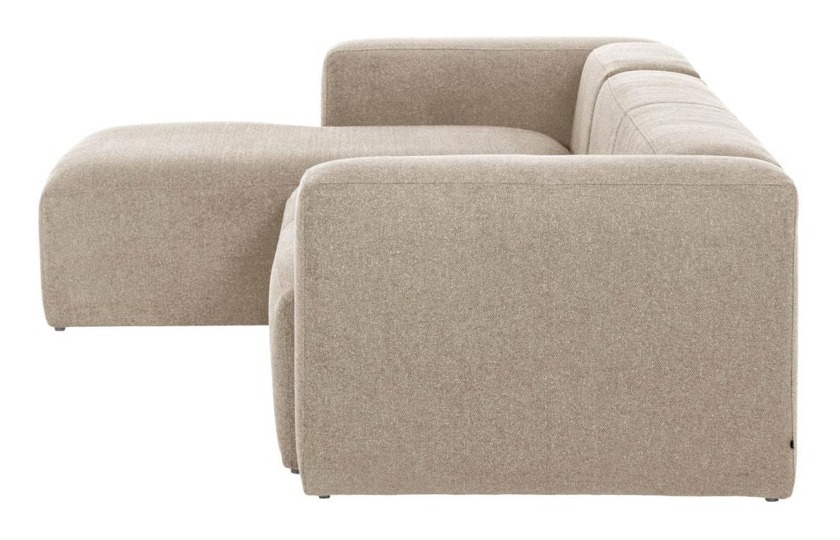 Blokker 3-personer. Sofa med venstre venstre chaise beige