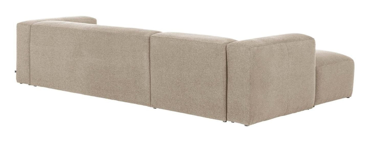 Blokker 3-personer. Sofa med venstre venstre chaise beige