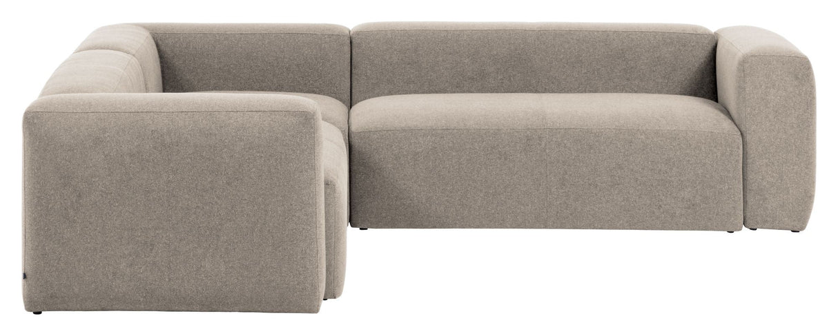 Blokkerer 4-personer. Hjørne sofa beige, 290x290