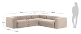 Blokkerer 5-personer. Hjørne sofa beige