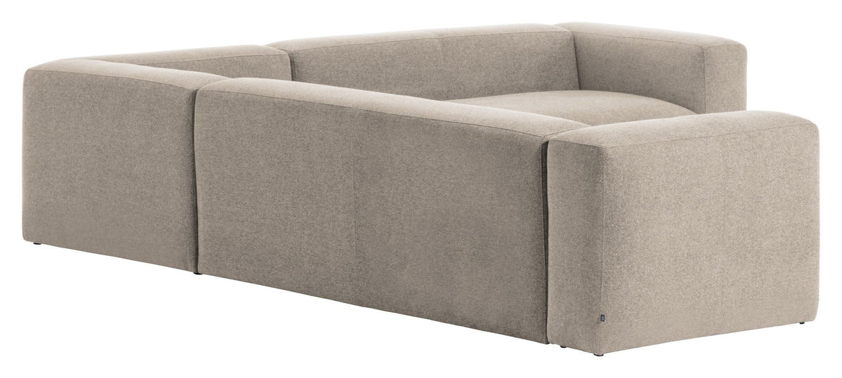 Blokkerer 5-personer. Hjørne sofa beige