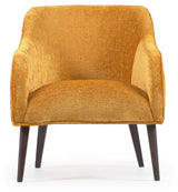 BULLY LOUNGE -stol, Yellow Chenille/Wooden Leg Wenge Finish