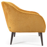 BULLY LOUNGE -stol, Yellow Chenille/Wooden Leg Wenge Finish