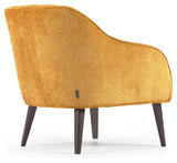 BULLY LOUNGE -stol, Yellow Chenille/Wooden Leg Wenge Finish