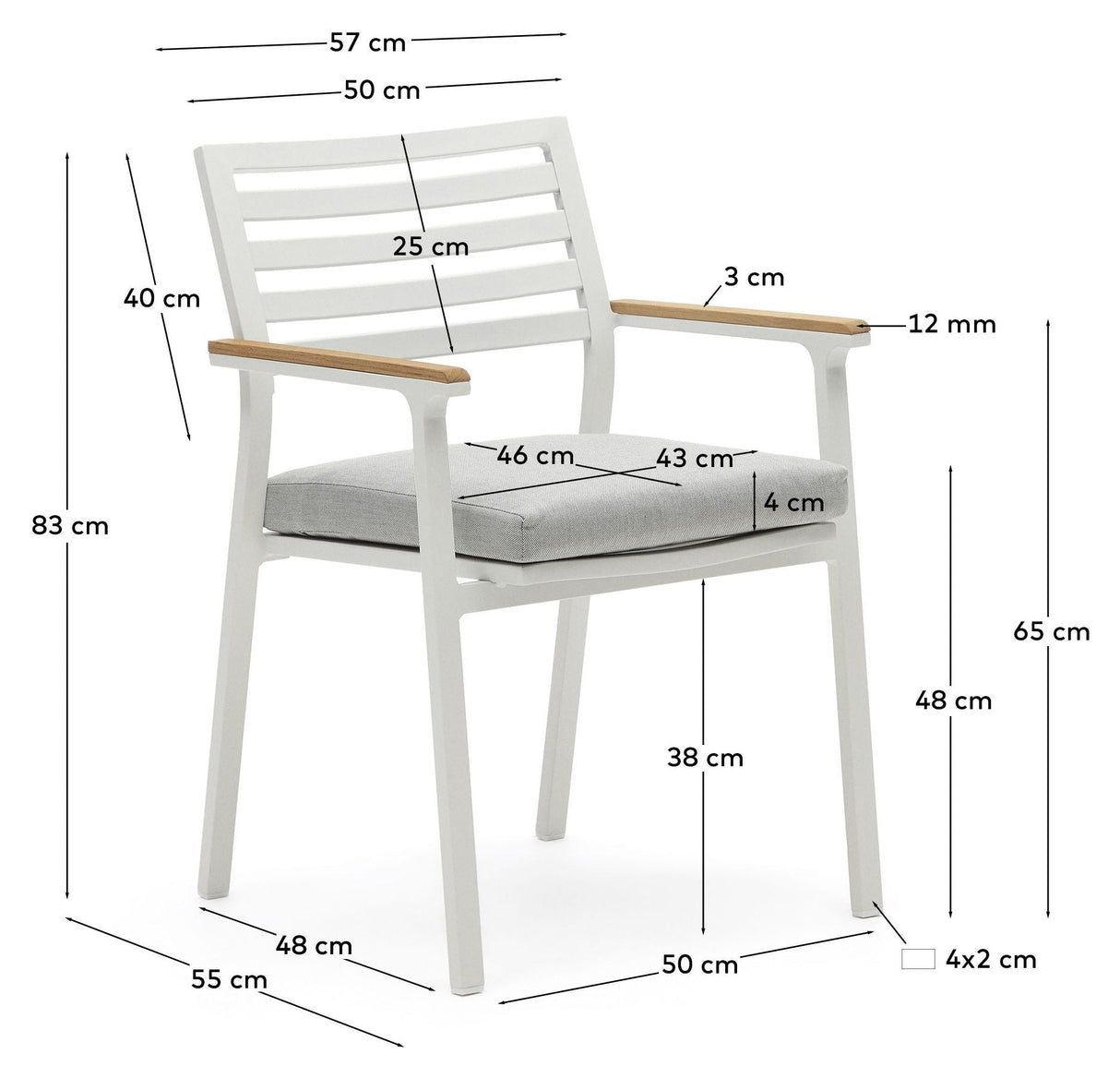 Bona Garden Chair, hvitt stoff