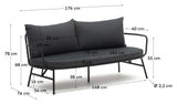 Bramant 2-pers. Sofa, svart