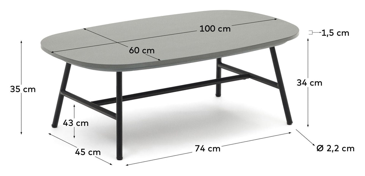 Bramant lounge Tabell 100x60, svart