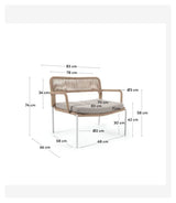 Cailin Lounge stol beige tau/hvit