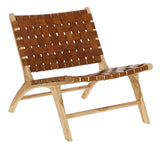 Calixta Lounge stol, teak/lær