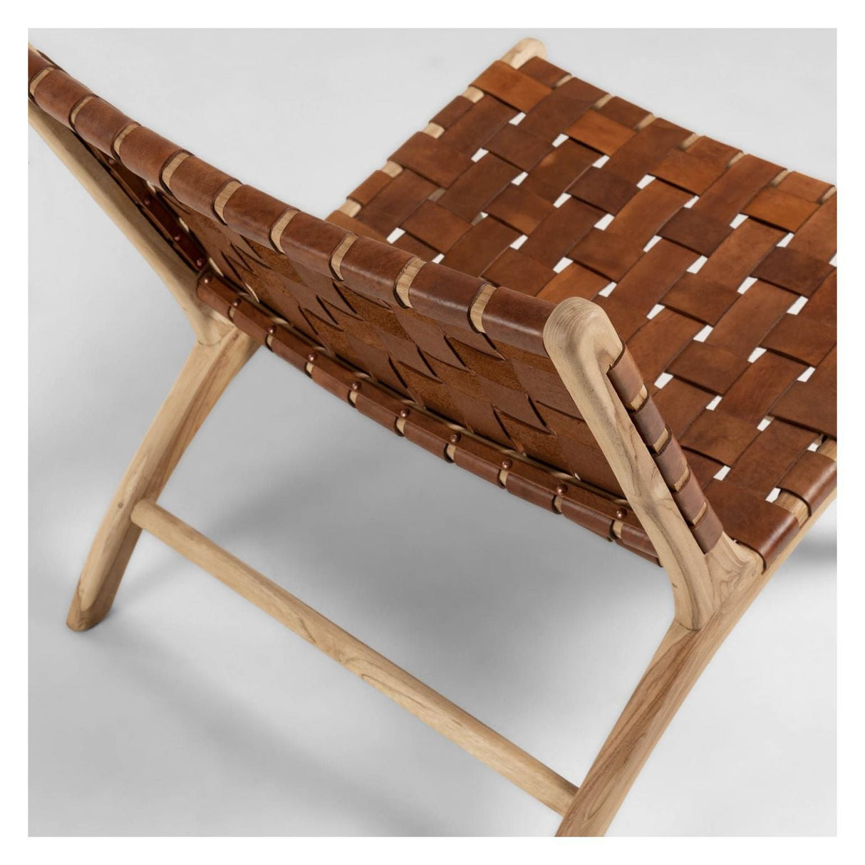 Calixta Lounge stol, teak/lær