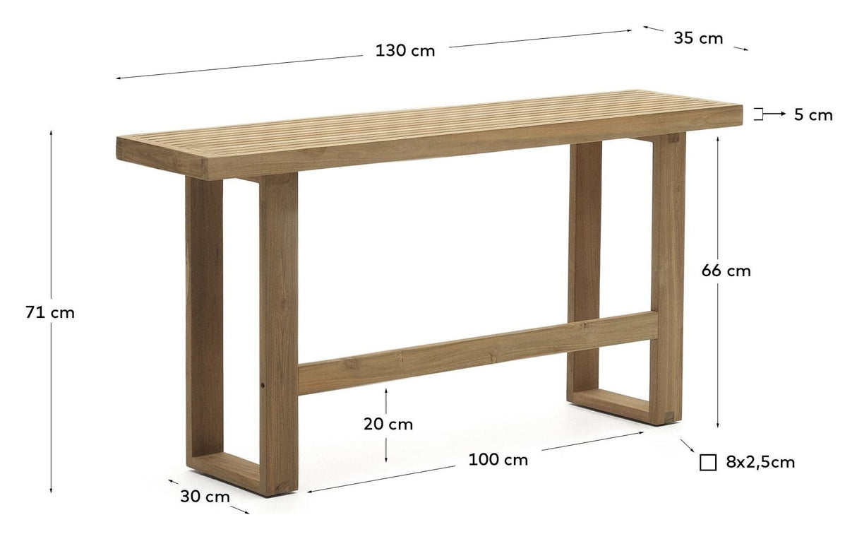 Canadell Bench, Nature Teak, B: 130