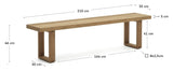 Canadell Bench, Nature Teak, B: 210