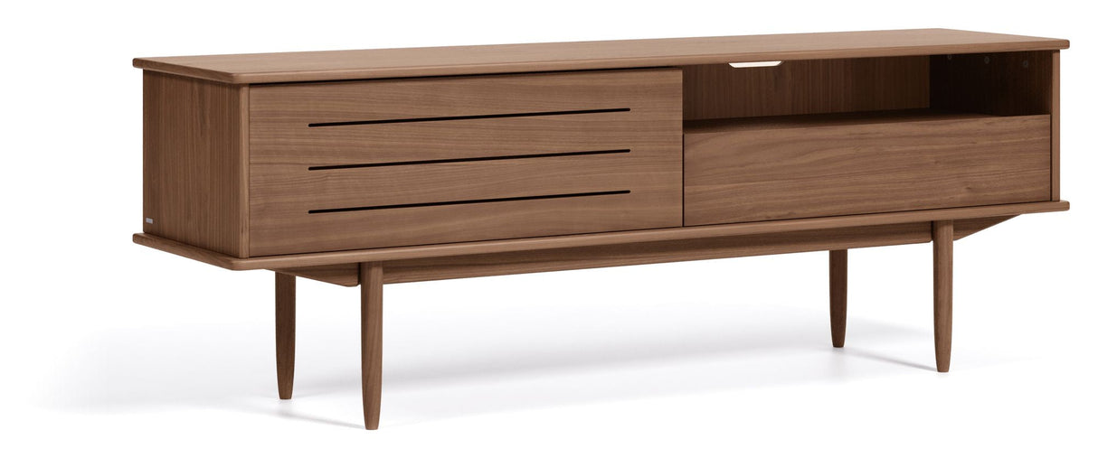 Carolin Table w. dør, 1 skuff, 180x83,5, valnøtt