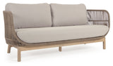 Catalina 3-pers. Salongseng med beige tau, Acacia Wood